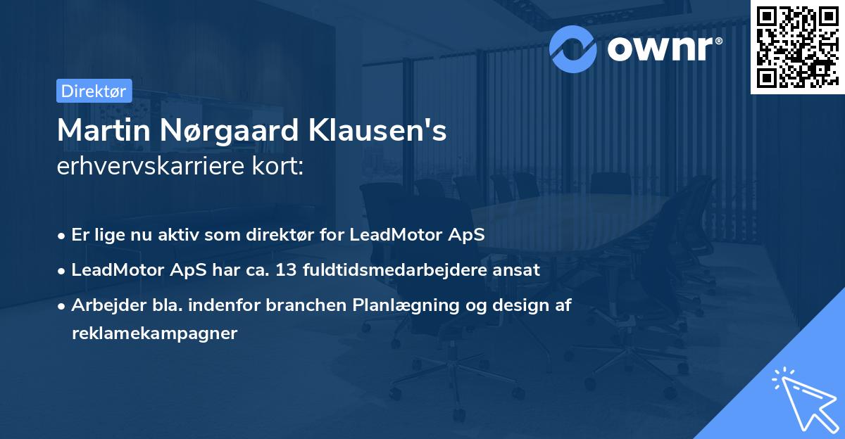 Martin Nørgaard Klausen's erhvervskarriere kort