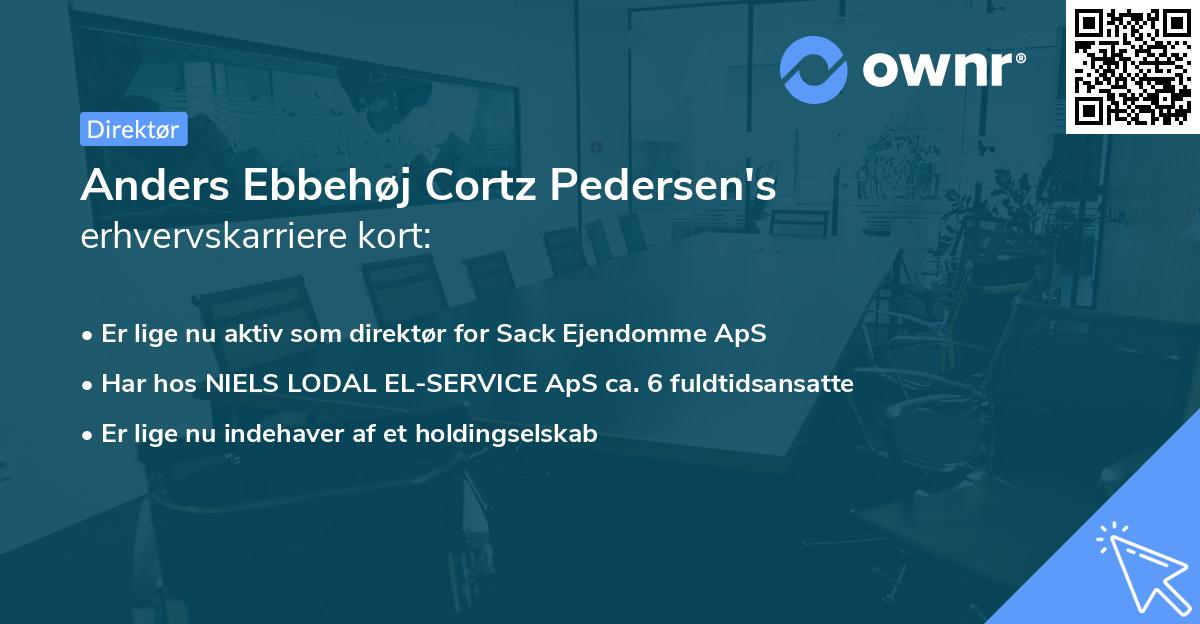 Anders Ebbehøj Cortz Pedersen's erhvervskarriere kort