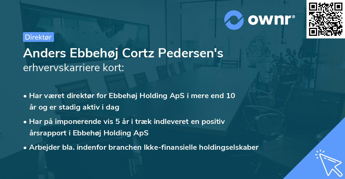 Anders Ebbehøj Cortz Pedersen's erhvervskarriere kort