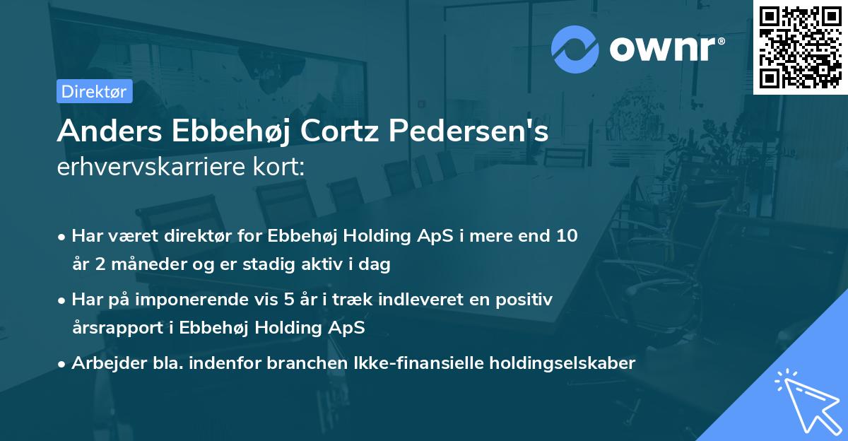 Anders Ebbehøj Cortz Pedersen's erhvervskarriere kort