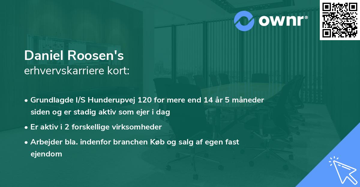 Daniel Roosen's erhvervskarriere kort