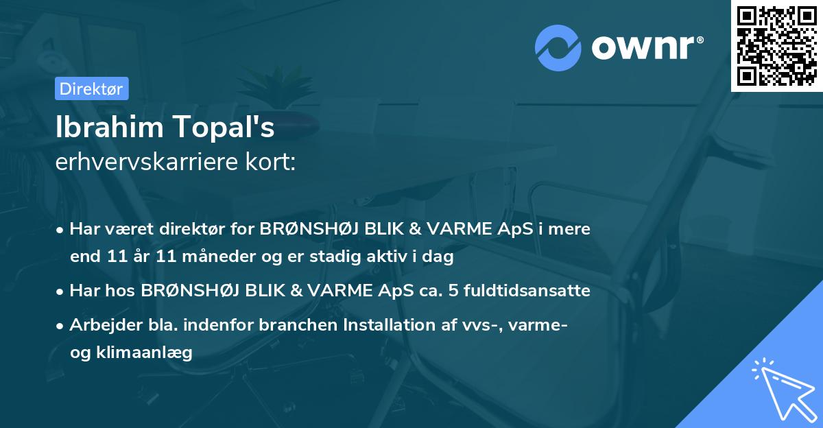 Ibrahim Topal's erhvervskarriere kort