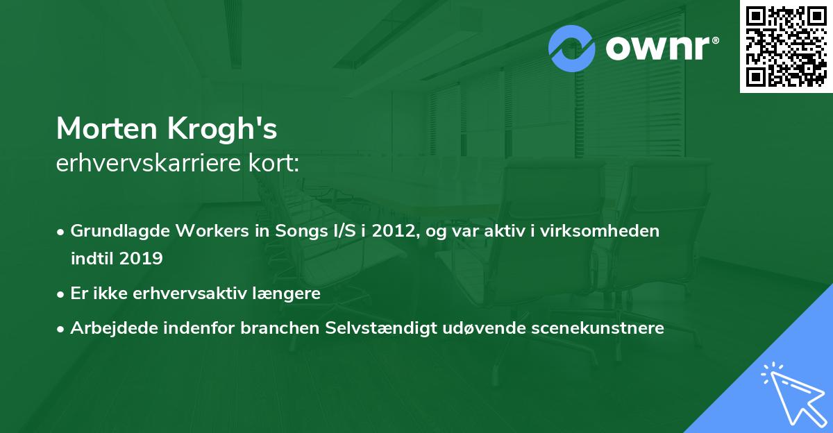 Morten Krogh's erhvervskarriere kort