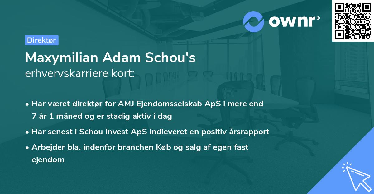 Maxymilian Adam Schou's erhvervskarriere kort