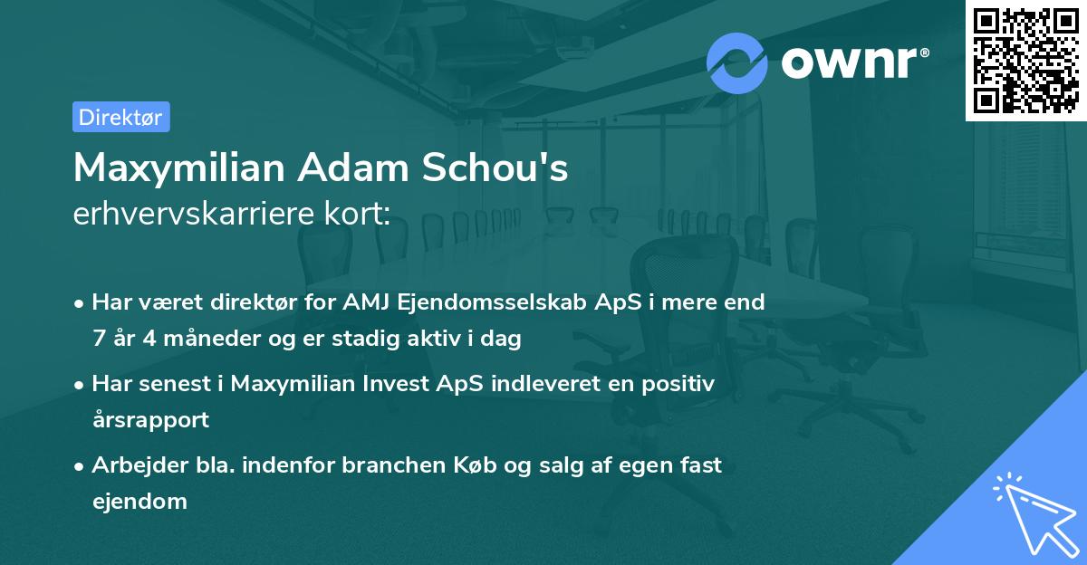 Maxymilian Adam Schou's erhvervskarriere kort
