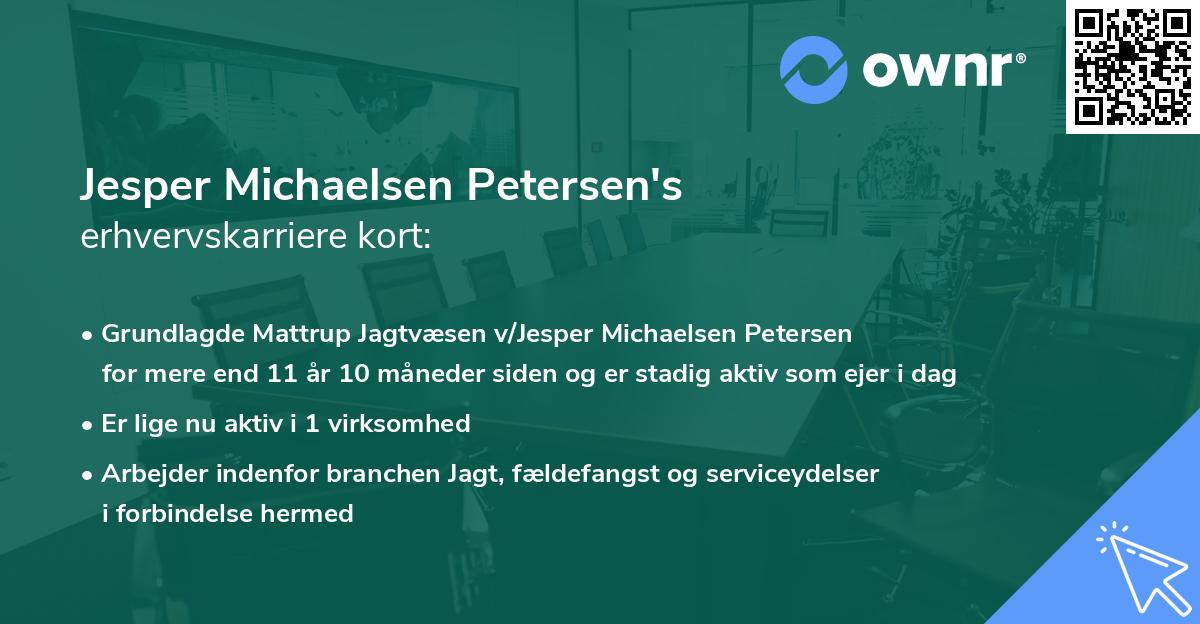 Jesper Michaelsen Petersen's erhvervskarriere kort