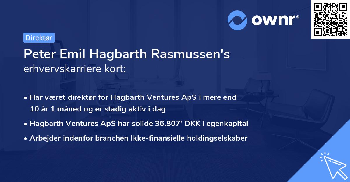 Peter Emil Hagbarth Rasmussen's erhvervskarriere kort