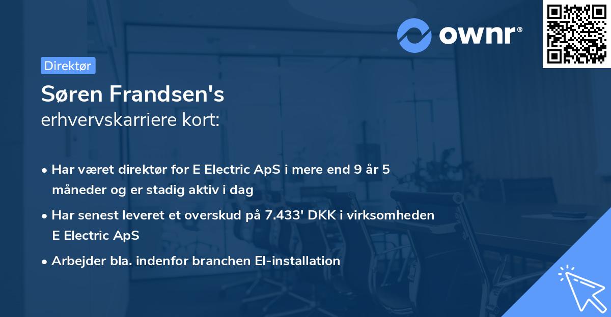 Søren Frandsen's erhvervskarriere kort