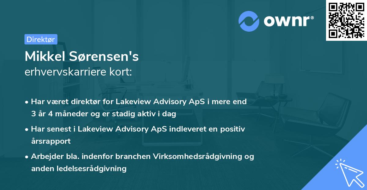 Mikkel Sørensen's erhvervskarriere kort