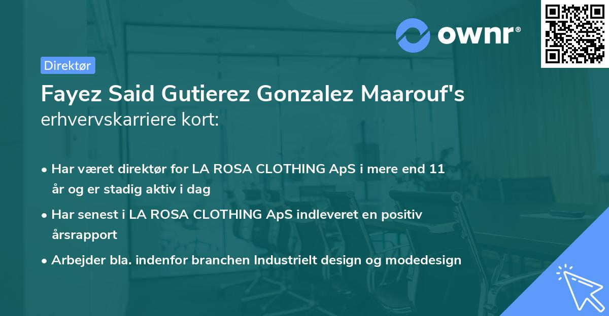 Fayez Said Gutierez Gonzalez Maarouf's erhvervskarriere kort