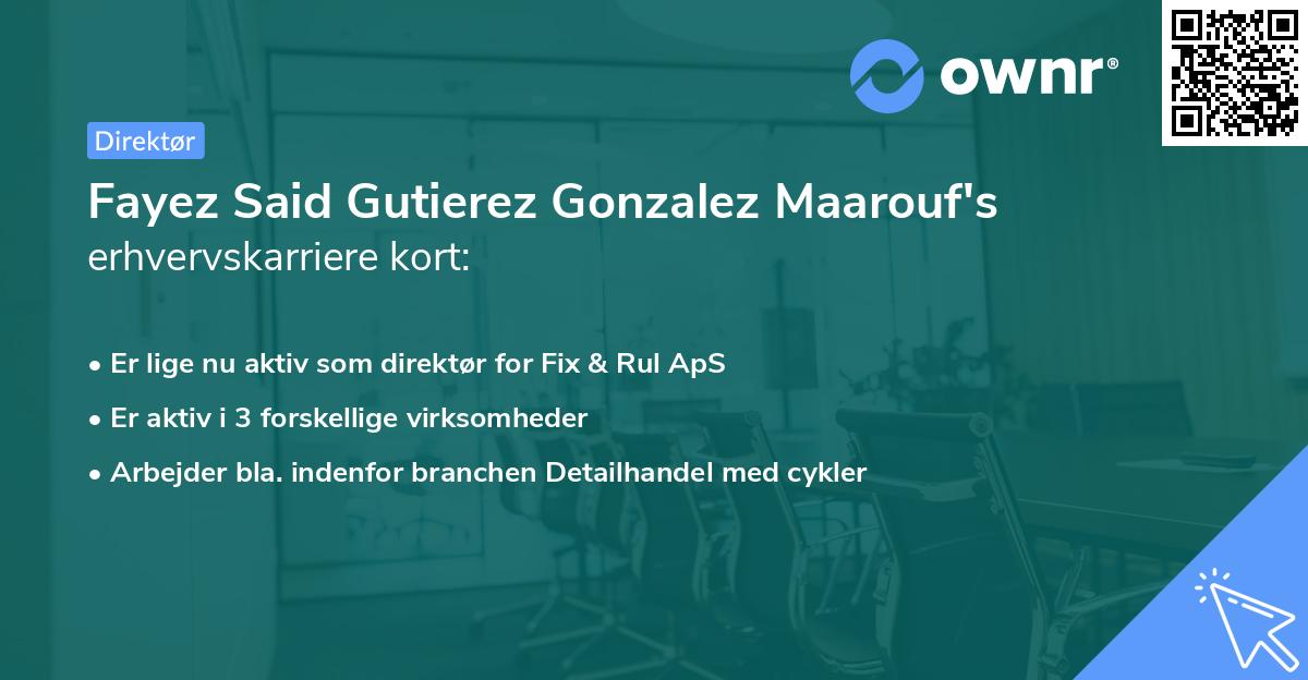 Fayez Said Gutierez Gonzalez Maarouf's erhvervskarriere kort