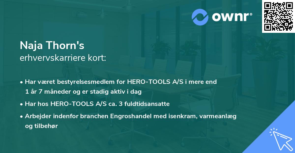 Naja Thorn's erhvervskarriere kort