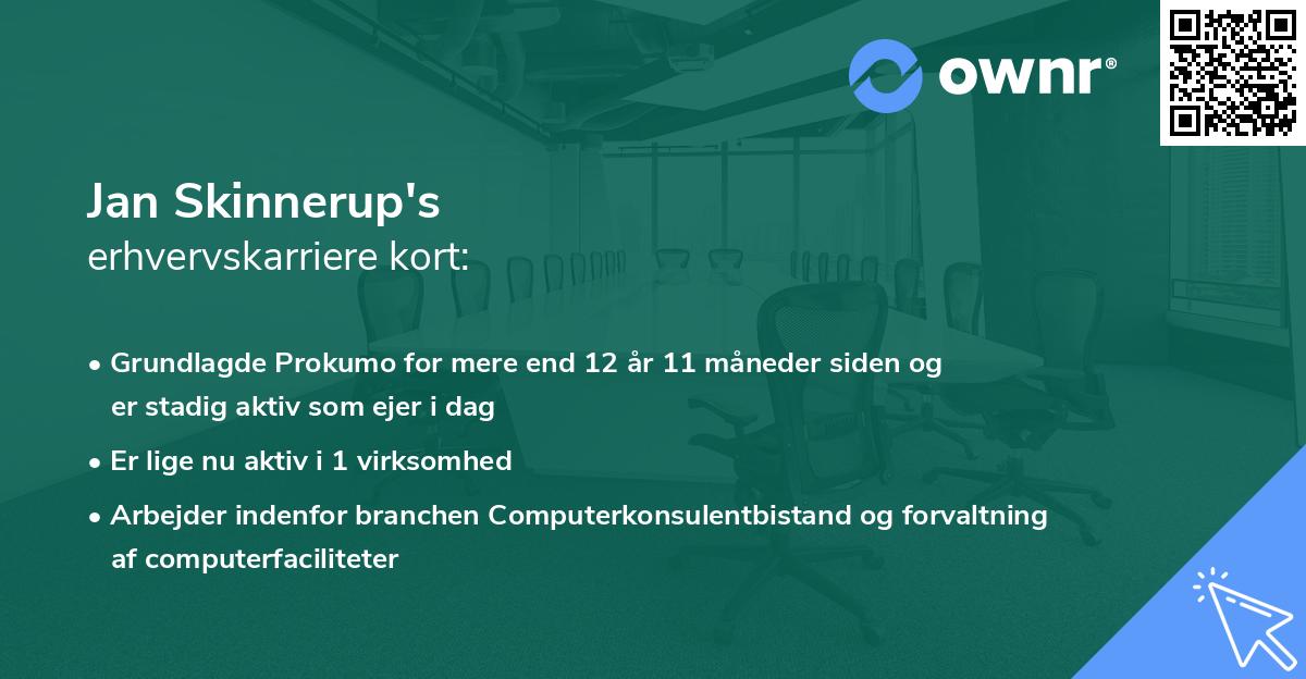 Jan Skinnerup's erhvervskarriere kort