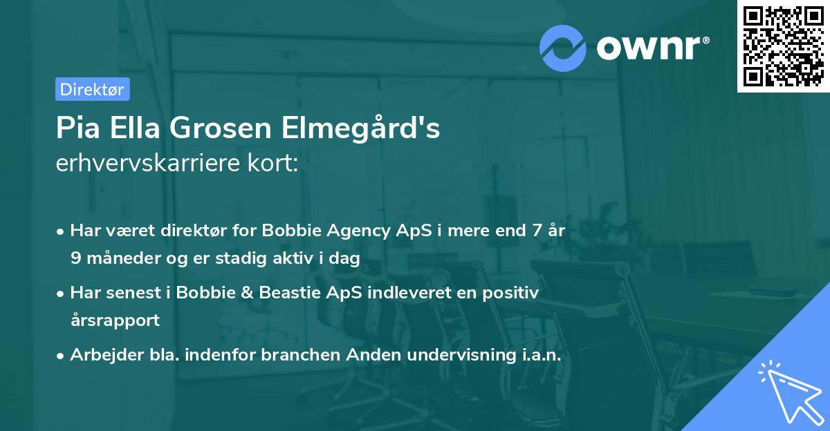 Pia Ella Grosen Elmegård's erhvervskarriere kort
