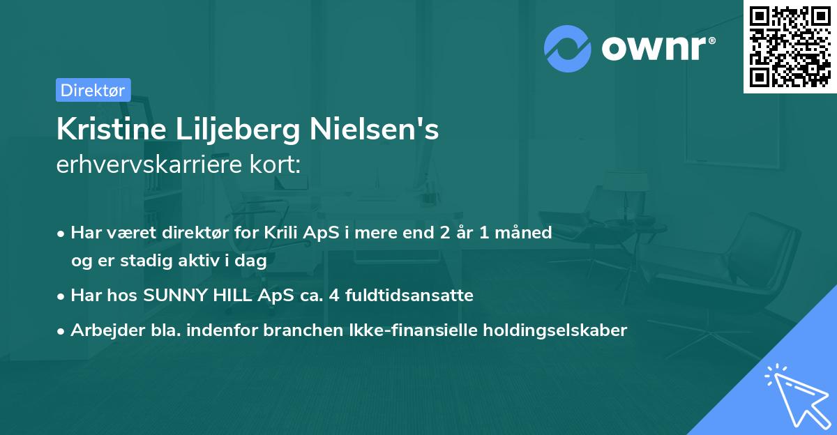 Kristine Liljeberg Nielsen's erhvervskarriere kort