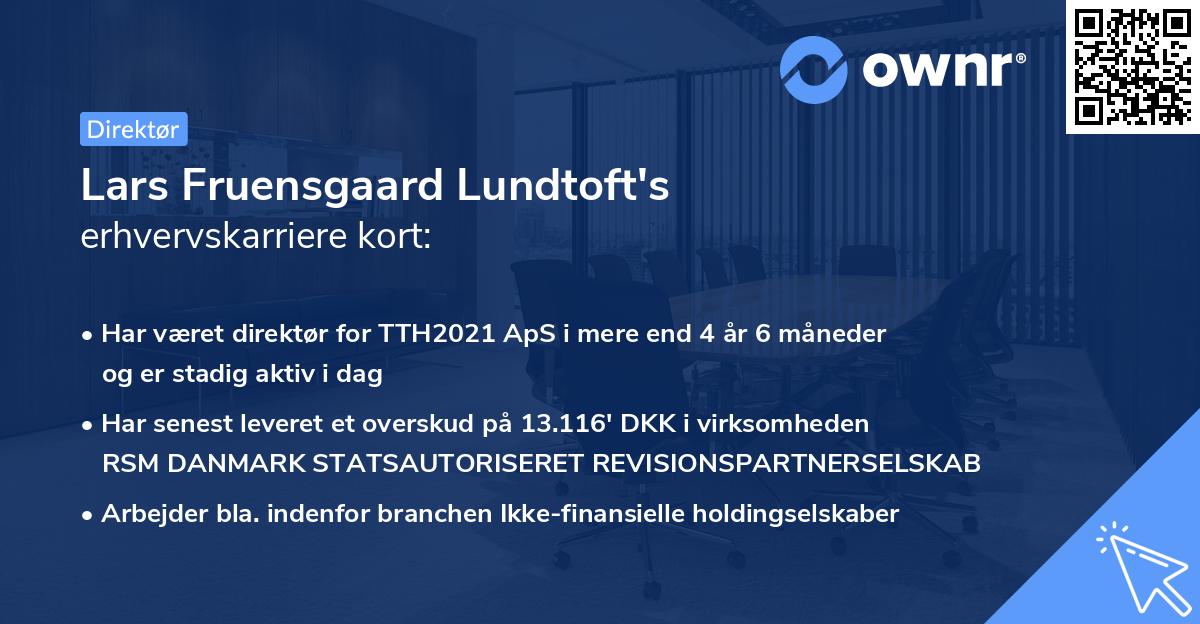 Lars Fruensgaard Lundtoft's erhvervskarriere kort