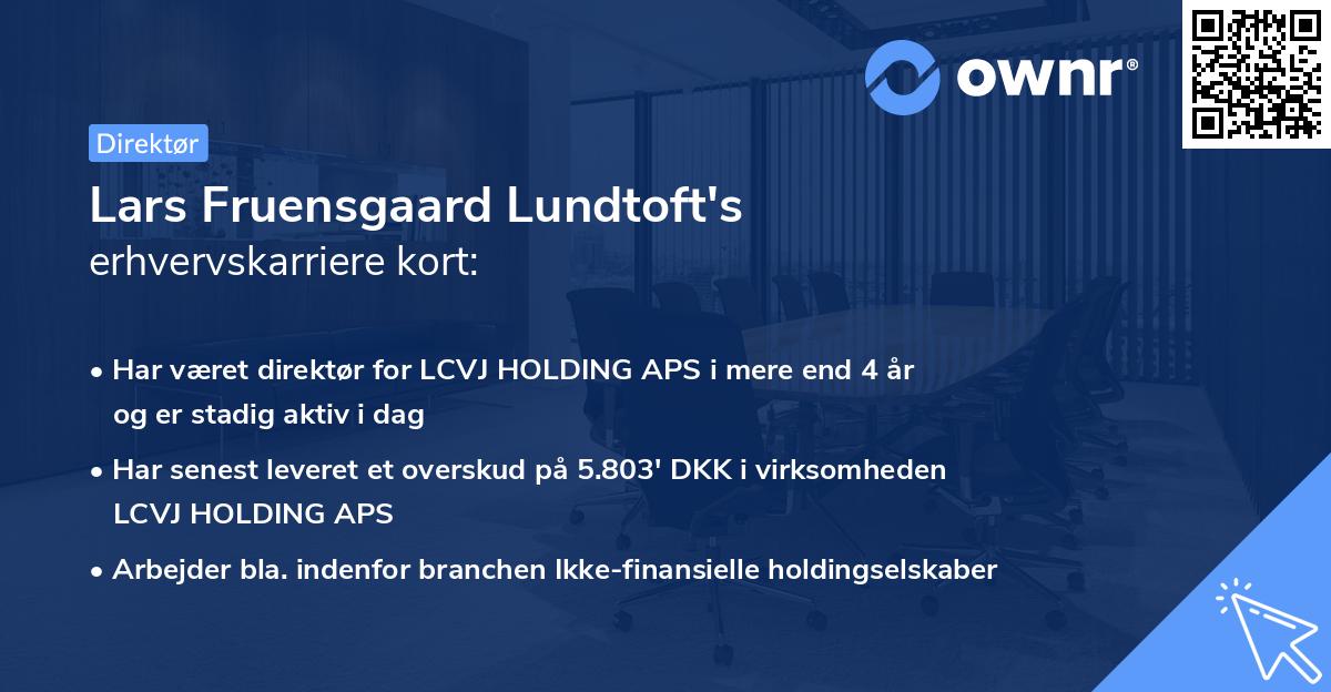 Lars Fruensgaard Lundtoft's erhvervskarriere kort