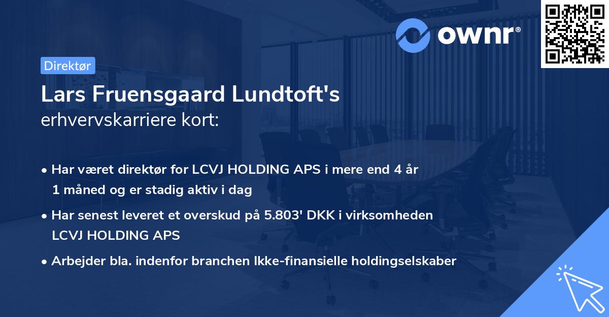 Lars Fruensgaard Lundtoft's erhvervskarriere kort