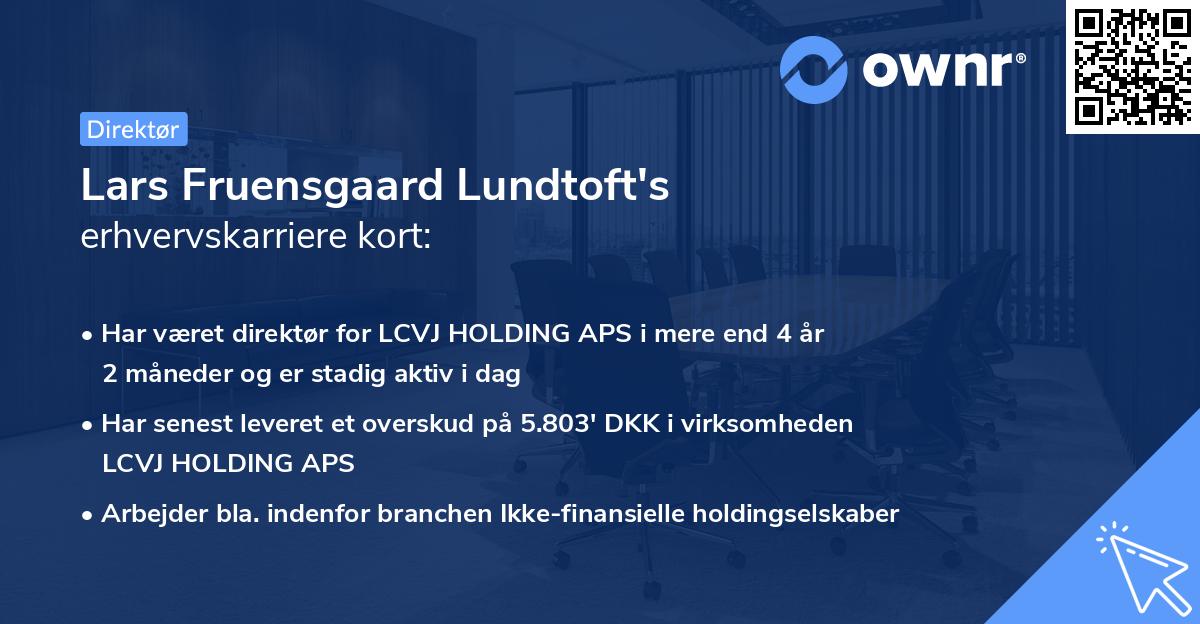 Lars Fruensgaard Lundtoft's erhvervskarriere kort