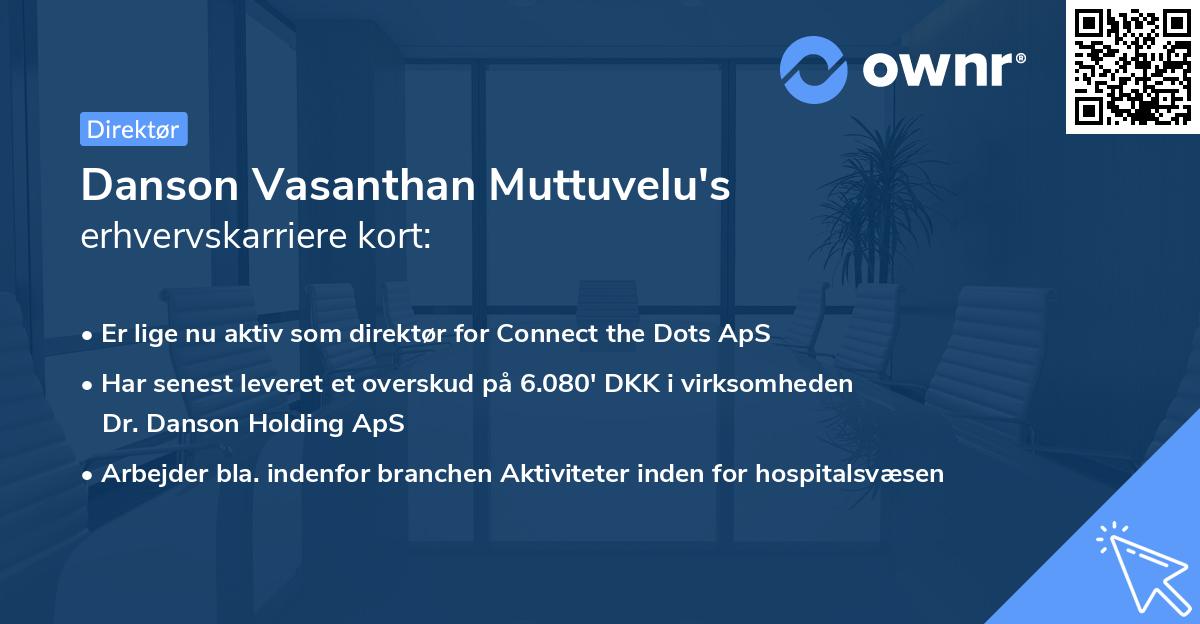 Danson Vasanthan Muttuvelu's erhvervskarriere kort