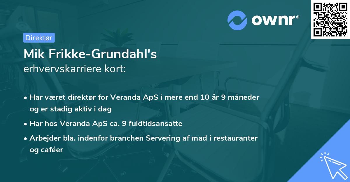 Mik Frikke-Grundahl's erhvervskarriere kort