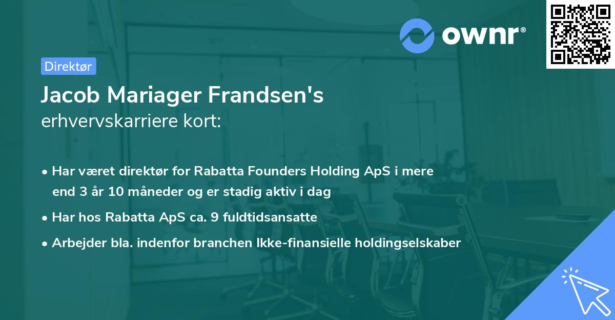 Jacob Mariager Frandsen's erhvervskarriere kort