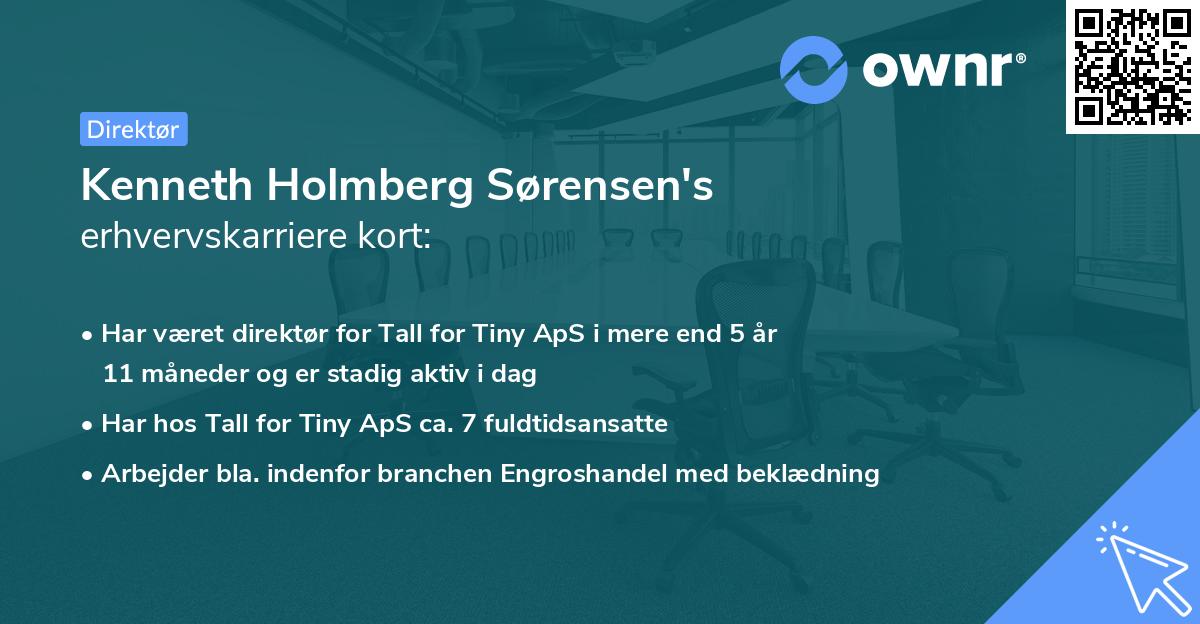 Kenneth Holmberg Sørensen's erhvervskarriere kort