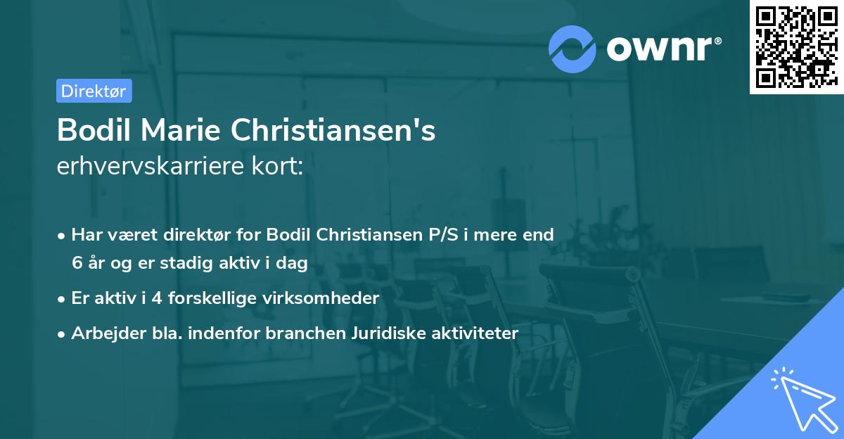 Bodil Marie Christiansen's erhvervskarriere kort
