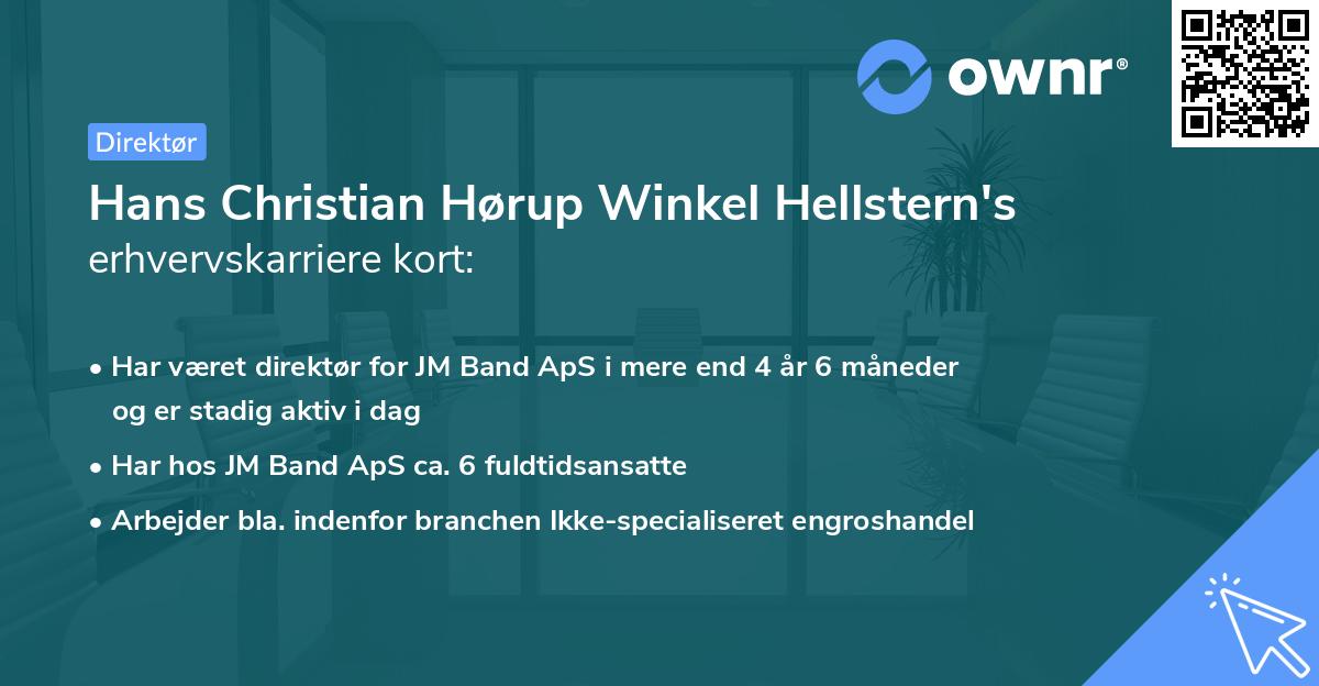 Hans Christian Hørup Winkel Hellstern's erhvervskarriere kort
