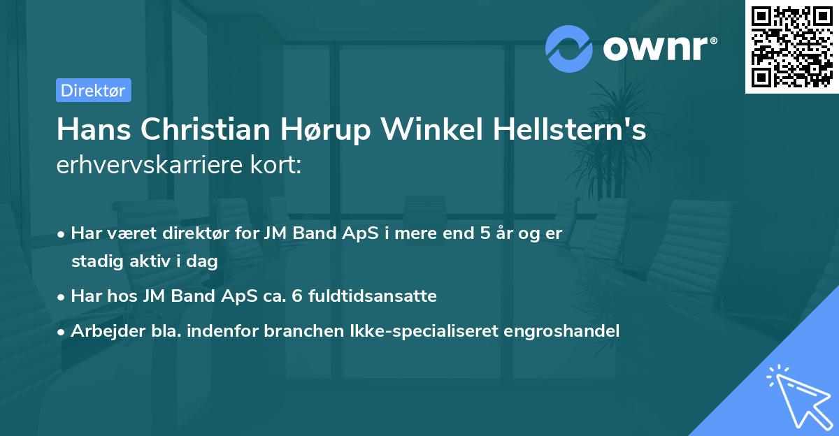 Hans Christian Hørup Winkel Hellstern's erhvervskarriere kort