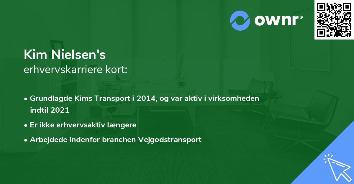 Kim Nielsen's erhvervskarriere kort
