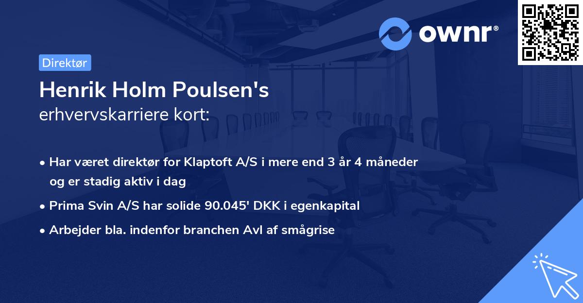 Henrik Holm Poulsen's erhvervskarriere kort