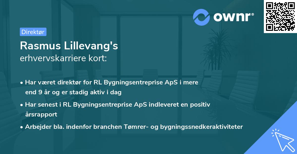 Rasmus Lillevang's erhvervskarriere kort