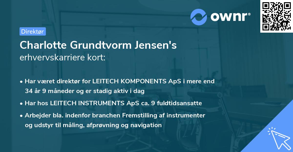 Charlotte Grundtvorm Jensen's erhvervskarriere kort