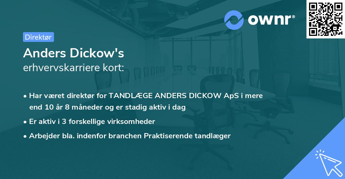 Anders Dickow's erhvervskarriere kort