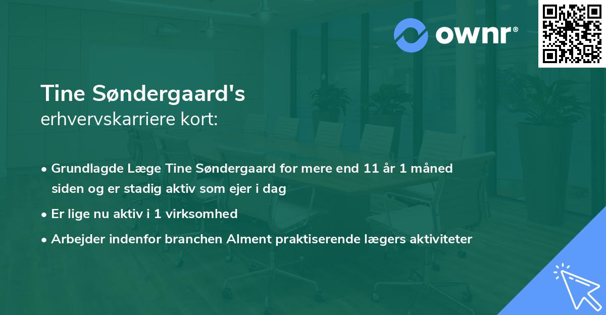 Tine Søndergaard's erhvervskarriere kort