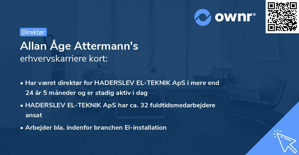 Allan Åge Attermann's erhvervskarriere kort