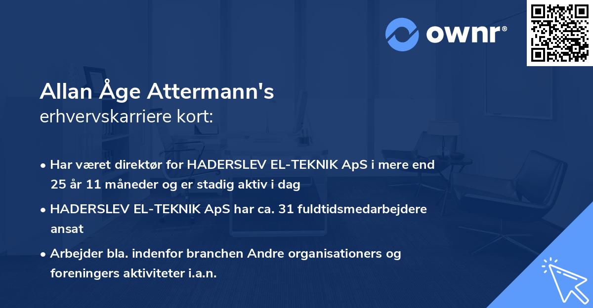 Allan Åge Attermann's erhvervskarriere kort