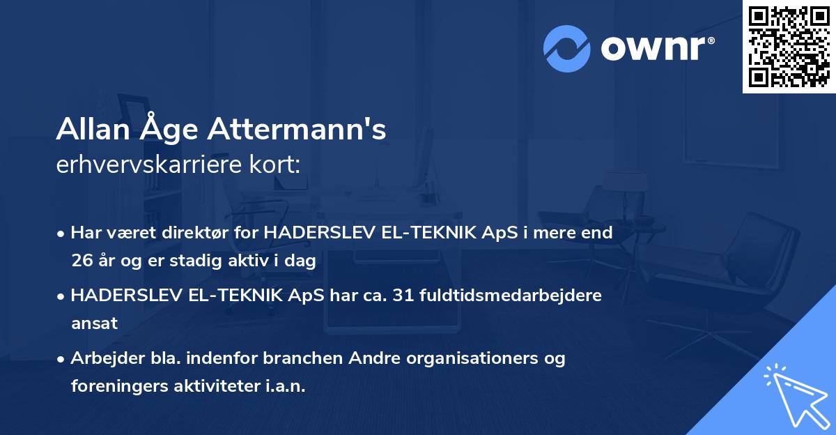 Allan Åge Attermann's erhvervskarriere kort