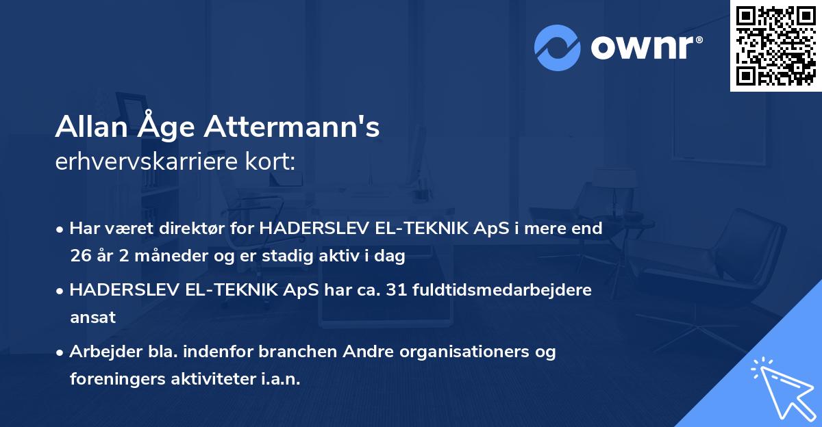 Allan Åge Attermann's erhvervskarriere kort