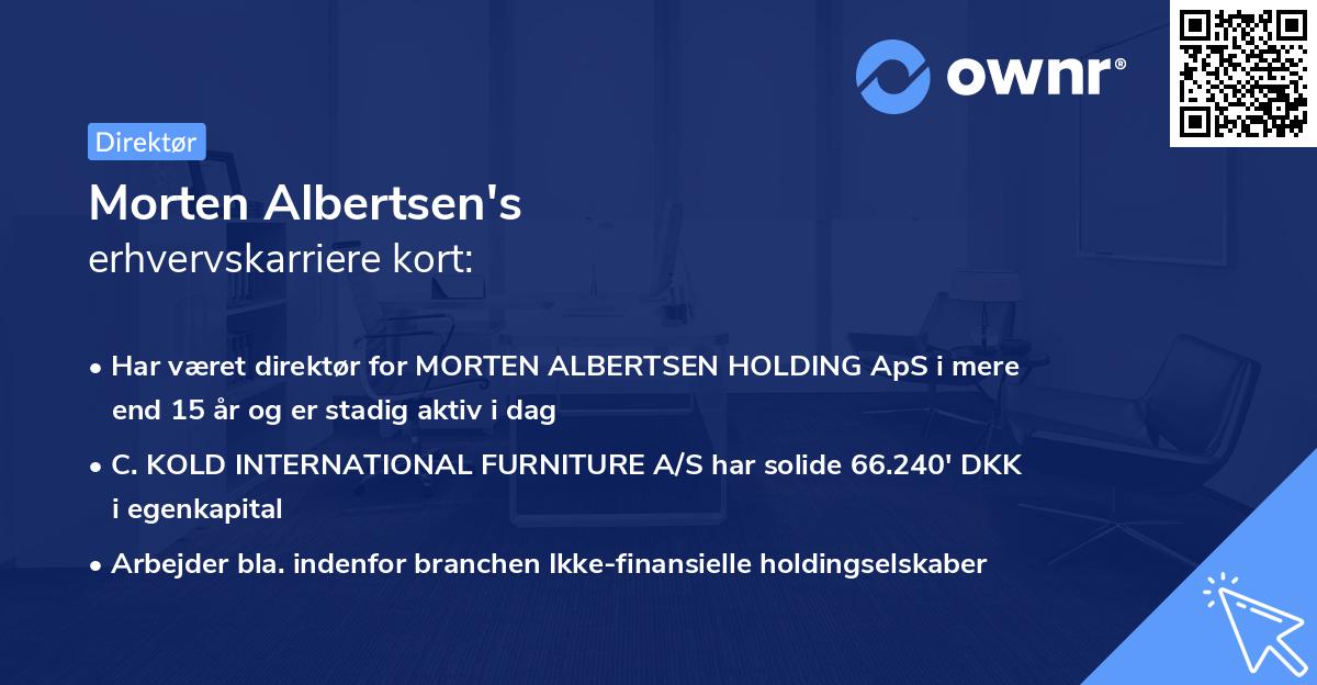 Morten Albertsen's erhvervskarriere kort