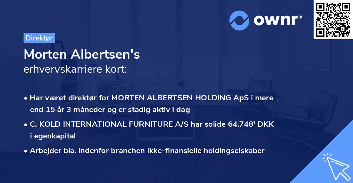 Morten Albertsen's erhvervskarriere kort