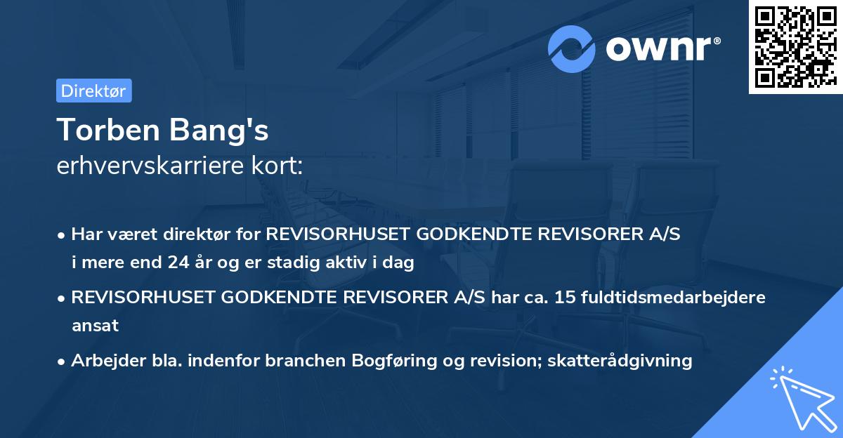 Torben Bang's erhvervskarriere kort