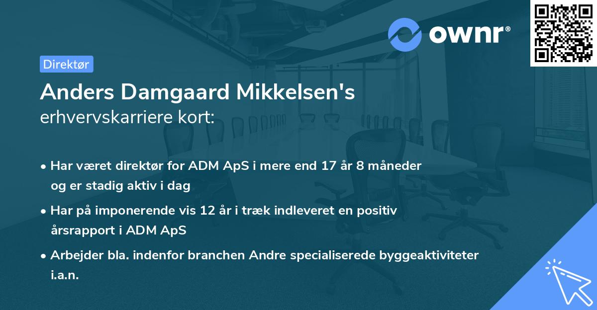 Anders Damgaard Mikkelsen's erhvervskarriere kort