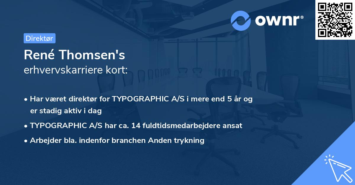 René Thomsen's erhvervskarriere kort