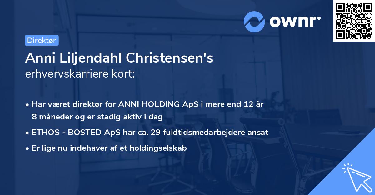 Anni Liljendahl Christensen's erhvervskarriere kort