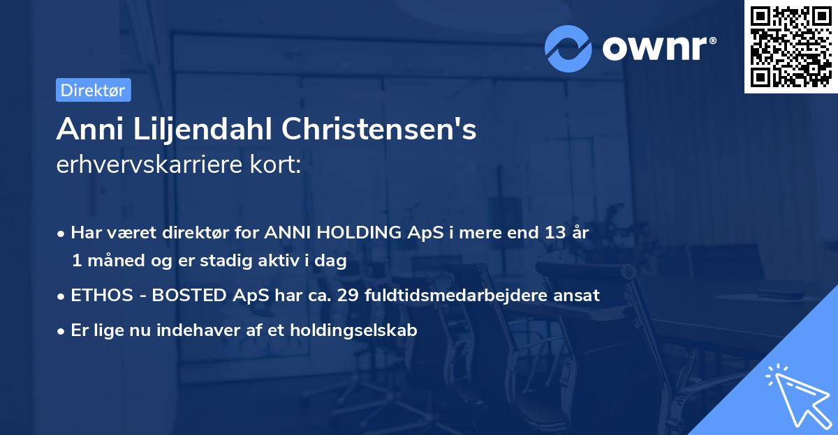 Anni Liljendahl Christensen's erhvervskarriere kort