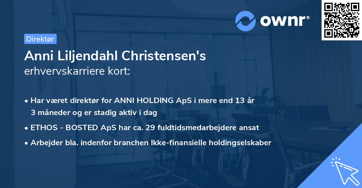 Anni Liljendahl Christensen's erhvervskarriere kort