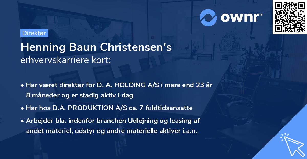 Henning Baun Christensen's erhvervskarriere kort
