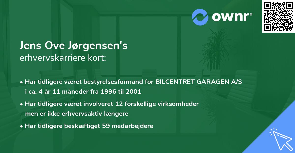Jens Ove Jørgensen's erhvervskarriere kort